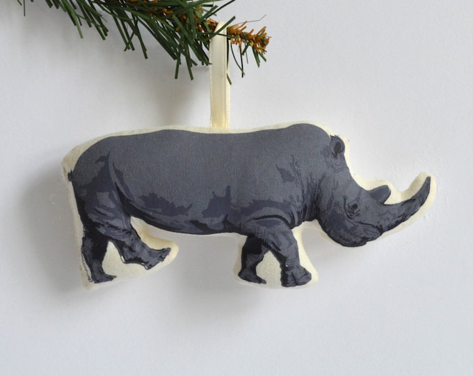 Silkscreen Rhino Ornament