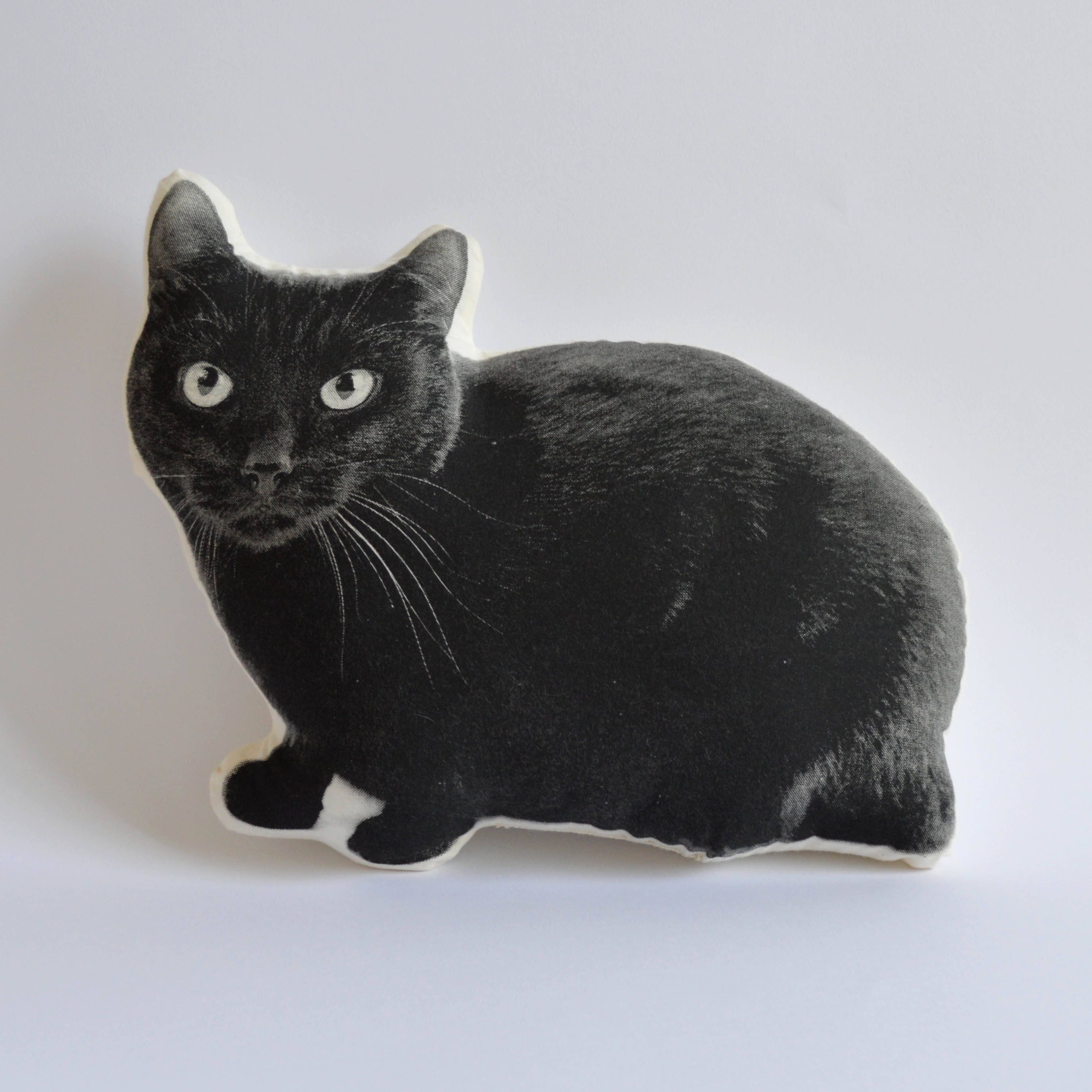Silkscreen Black Cat Pillow