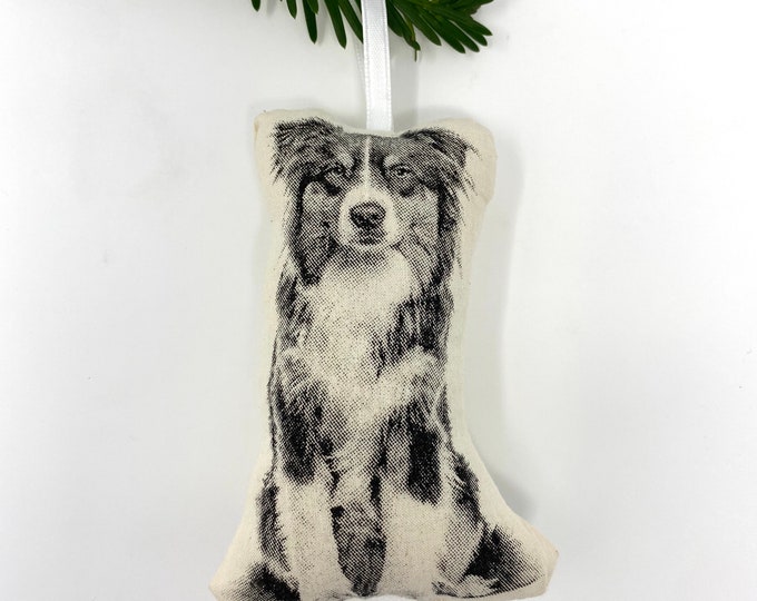 Silkscreen Australian Shepherd Ornament