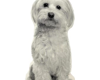 手作りマルチーズ犬のぬいぐるみ：ポーズが取れるテディベア（受注生産