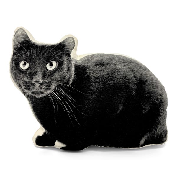 黒猫の枕、シルクスクリーン印刷の輪郭形状