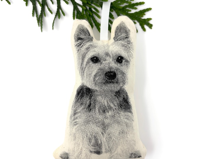 Silkscreen Yorkshire Terrier Ornament