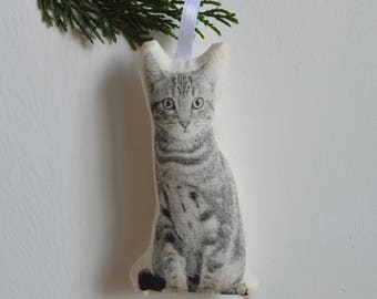 Silkscreen Cat Ornament