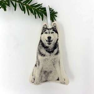 Silkscreen Siberian Husky Ornament