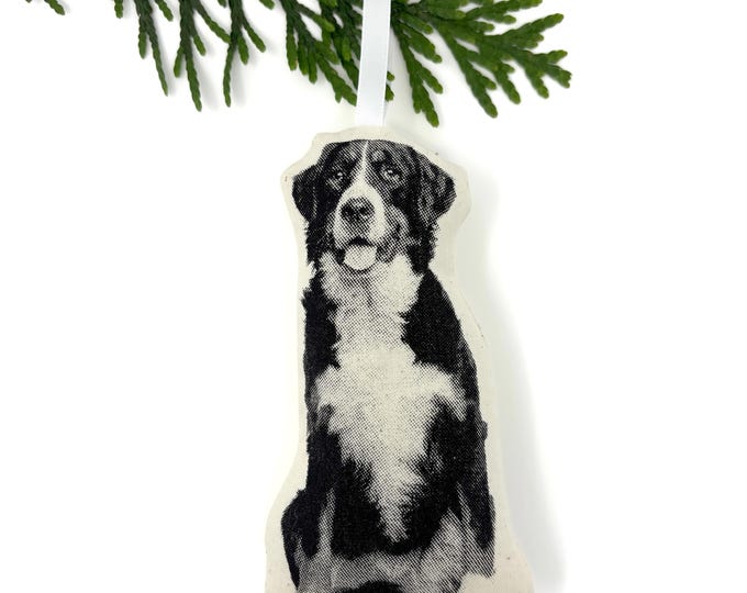 Silkscreen Bernese Mountain Dog Ornament