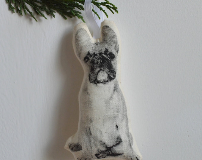 Silkscreen French Bulldog Ornament