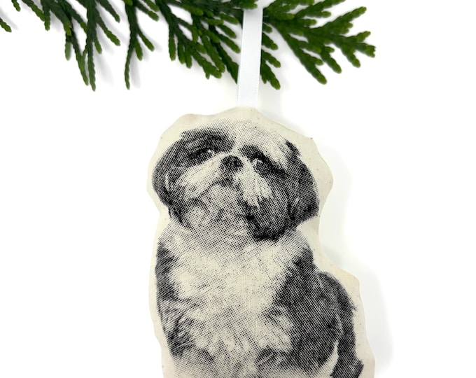 Silkscreen Shih Tzu Ornament