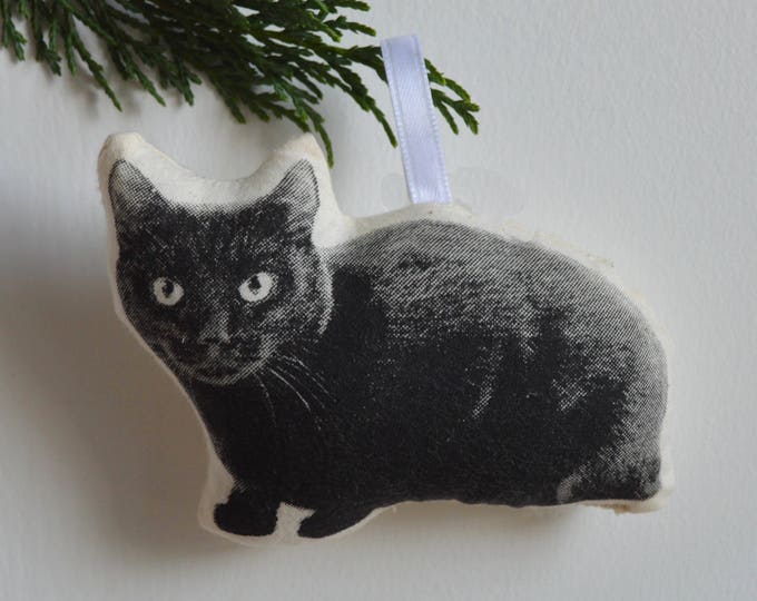 Silkscreen Black Cat Ornament