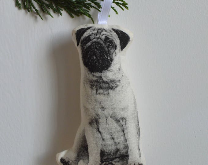 Silkscreen Pug Ornament