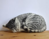 Silkscreen Sleeping Cat Pillow