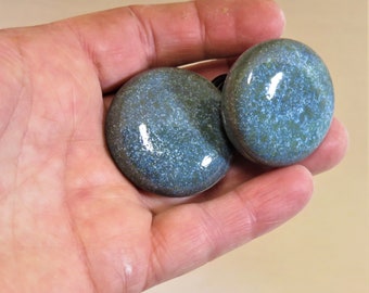 seafoam and opal hand made drawer pulls MADE TO ORDER 2-3wks