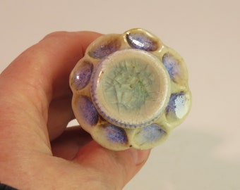 Luscious Lavender and light blue flower bottle stopper hand made SHIPPING INCLUDED