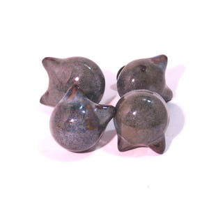 Fantastic grey and opal kitty cat hand made drawer pull shipping included MADE TO ORDER 2-3wks