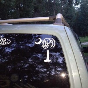 SC Palmetto Tree and Moon Vinyl Monogram Decal - 7 inch