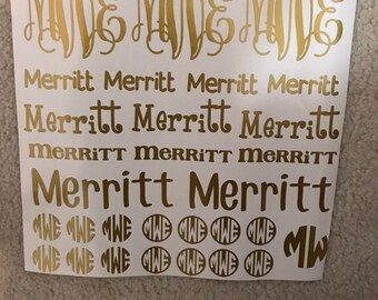 Custom Monogram Vinyl Decals - Personalized Baby Gifts