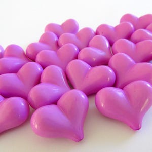 Lilac Purple Acrylic Heart Beads: Chunky Valentine Jewelry (17mm)