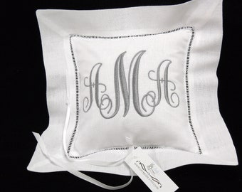 Irish linen ring bearer pillow personalized with your monogram jfyBride Style 5218