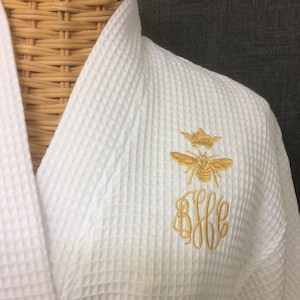 Queen Bee robe personalized with monogram cotton kimono gift for her 2nd anniversary gift for wife Queen Robe  jfyBride