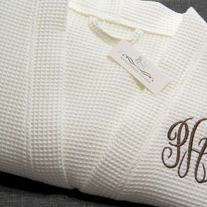 Cotton anniversary gift for him 2nd anniversary for men Personalized waffle weave robe jfyBride 1707 MC