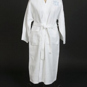 Bridesmaids robes Cotton waffle kimono with monogram Wedding party gift jfyBride 1707MC image 5