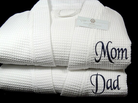 Peignoir monogramme robes maman et papa cadeau d anniversaire en