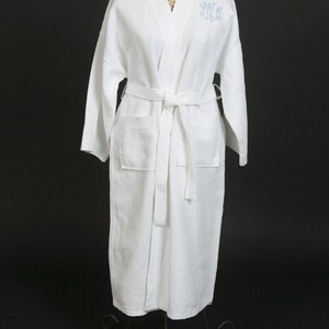 Monogram Mr and Mrs robes Cotton anniversary gift personalized bathrobes Wedding day robes jfyBride 1514 Set of 2 Robes image 2