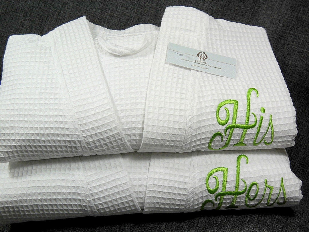 His and Hers Monogrammed Bathrobes Couples Personalized Cotton Etsy