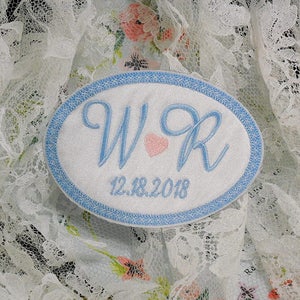 Something blue for bride Wedding dress label or patch Wedding gown label or patch Bridal shower gift Grooms tie patch Style 1010