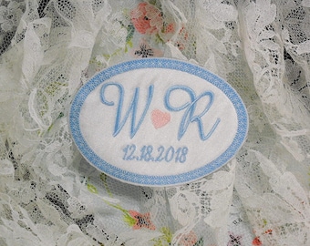 Something blue for bride Wedding dress label or patch Wedding gown label or patch Bridal shower gift Grooms tie patch Style 1010