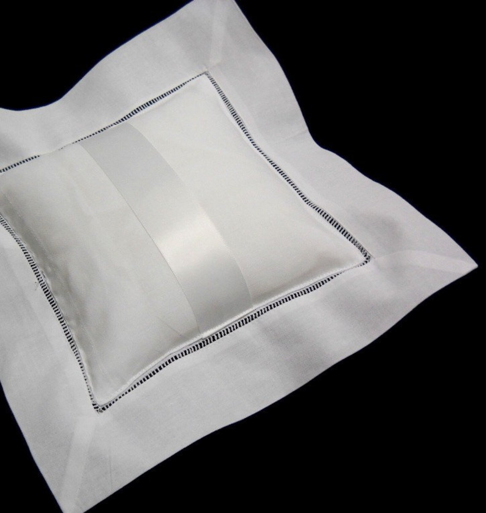 Ring Bearer Pillow Monogrammed Irish Linen Wedding Pillow Etsy