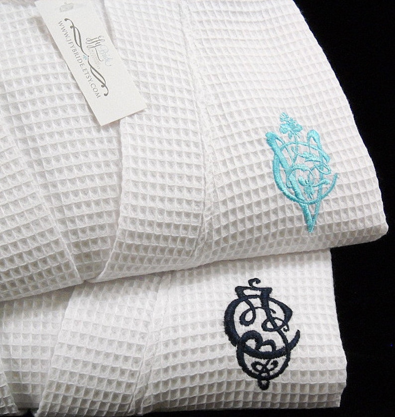 2nd cotton anniversary gift Couples monogram robes jfyBride 1606 Set of 2 Robes Custom Color