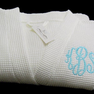 Personalized bridesmaid robe Cotton anniversary gift for her 2nd Anniversary gift for her Waffle weave bathrobe jfyBride