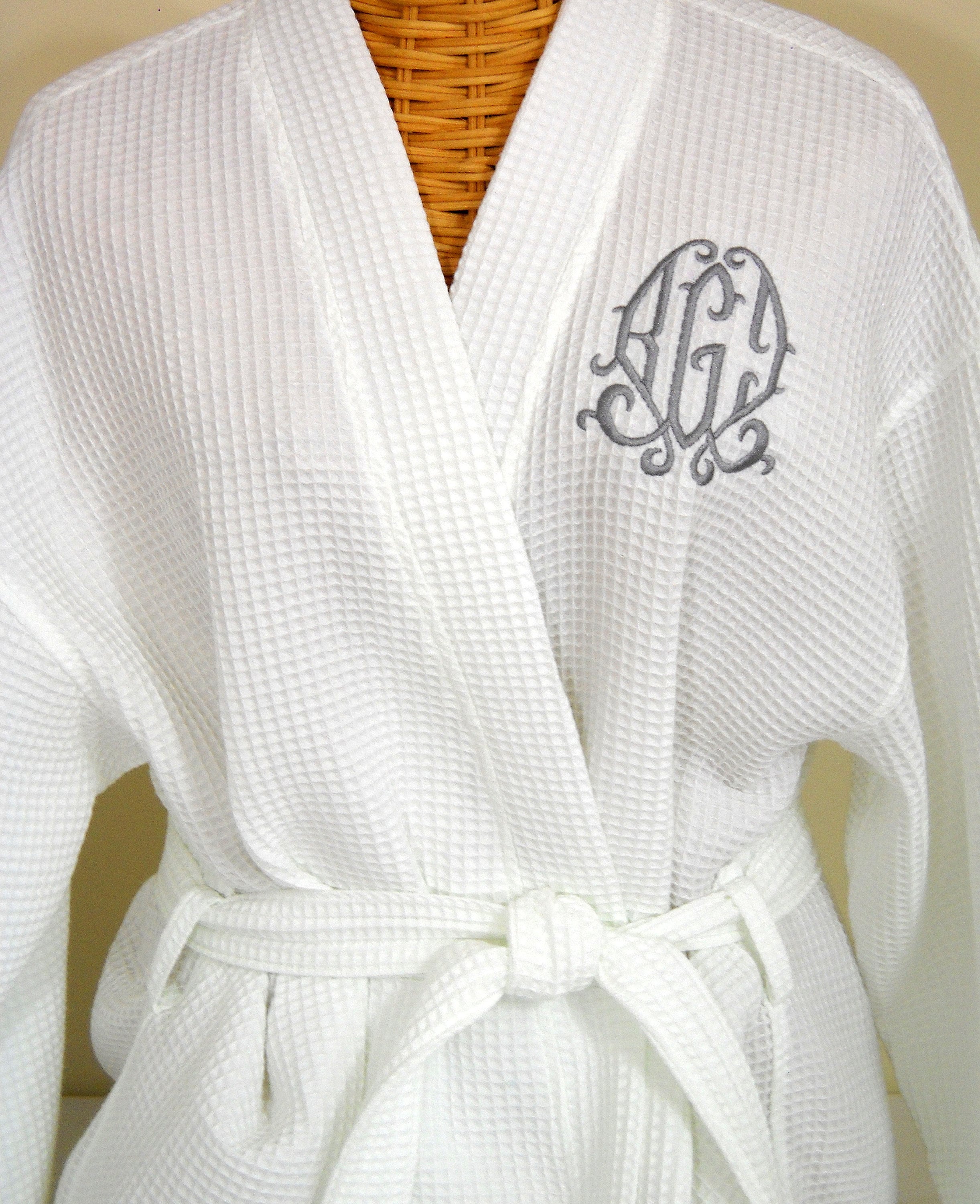 personalised waffle robe