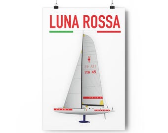 Luna Rossa ITA-45 Giclée Print: Arte Náutico de la Copa América