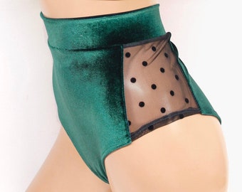 Plush Velvet Highwaist Cheeky Shorts in Caramel
