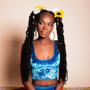 Sugarpuss VELVET CROP TANK, Turquoise Crushed Velvet Cropped Top, Cami, Handmade Lingerie, Blue Green Teal