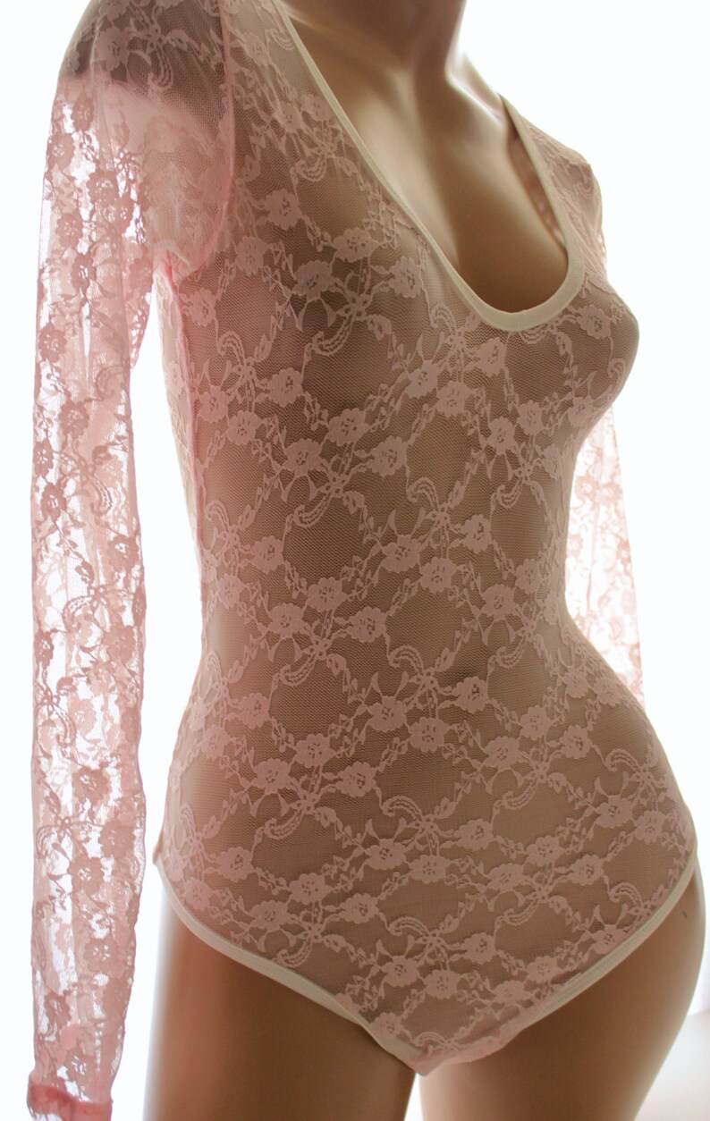 baby pink lace bodysuit
