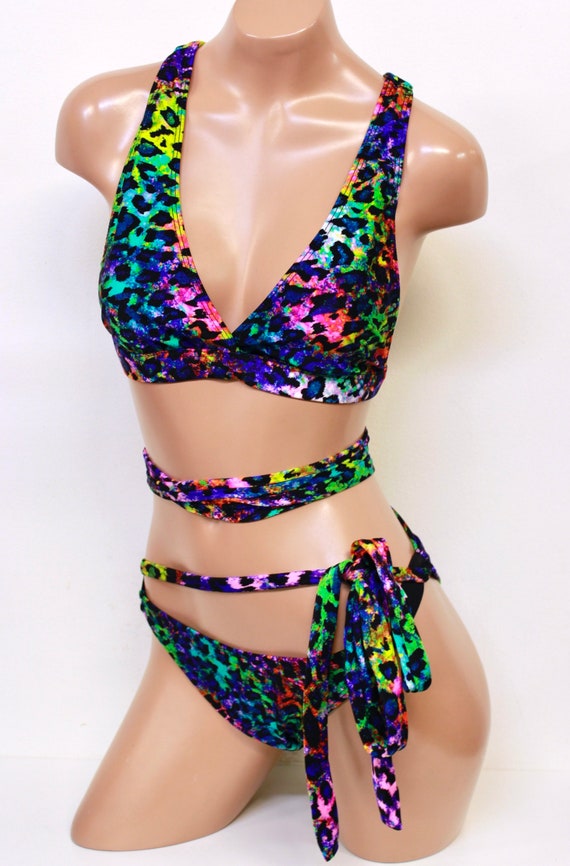 rainbow leopard swimsuit