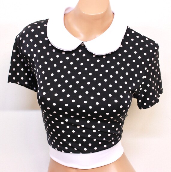 peter pan collar crop top