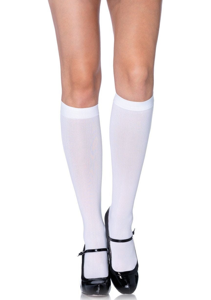 OPAQUE KNEEHIGH SOCKS, White Nylon Knee High Socks, School Girl Clueless  Cosplay Costume - Etsy.de