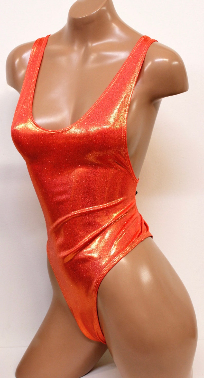 Hologram Highcut Sideboob One Piece in Neon Pink main image 1