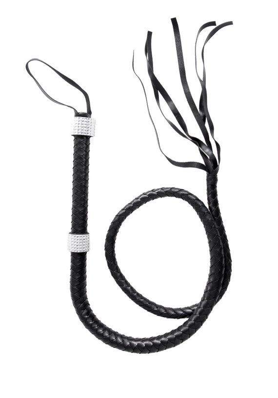Black Leather Whip Cat Woman Costumes Whip Cosplay Supplies for Halloween Costume(1 Piece)