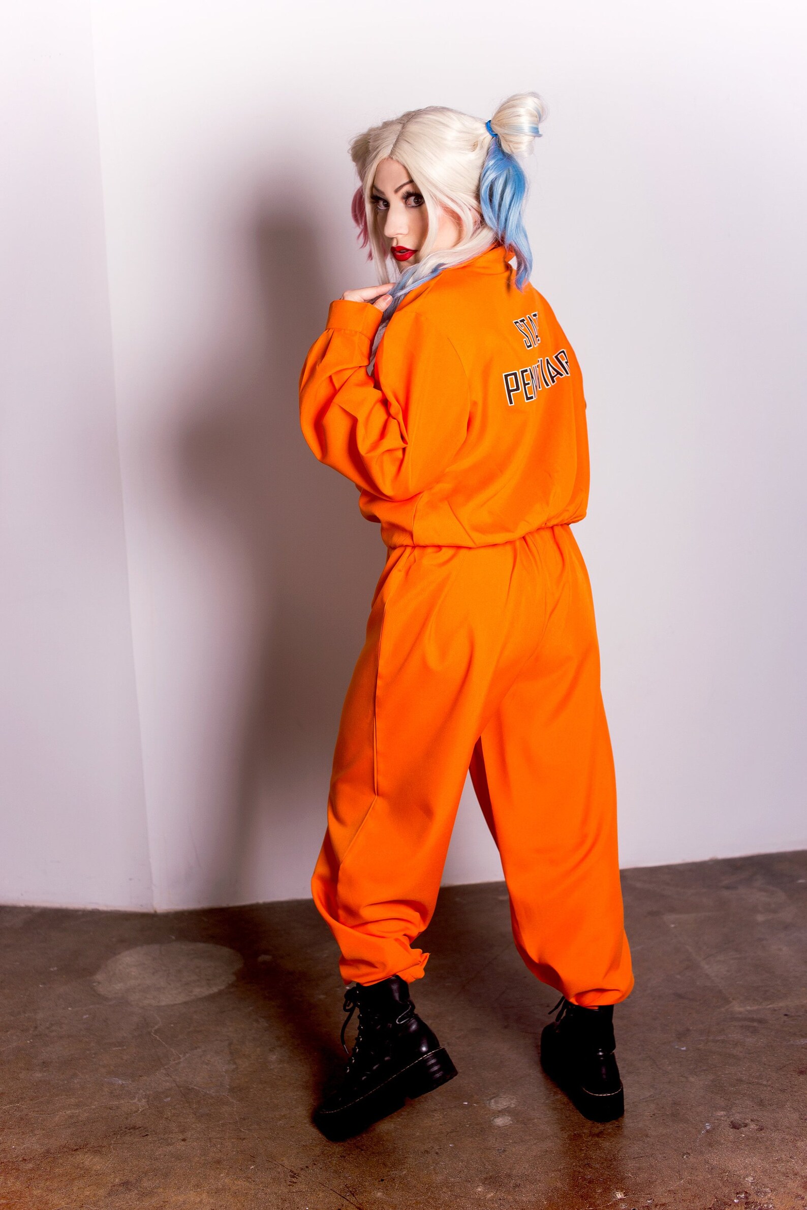 Harlequin Prison Jumpsuit Orange Jumpsuit Cosplay Costume Etsy Harlequin Prison Jumpsuit Orange Jumpsuit Cosplay Costume Etsy
