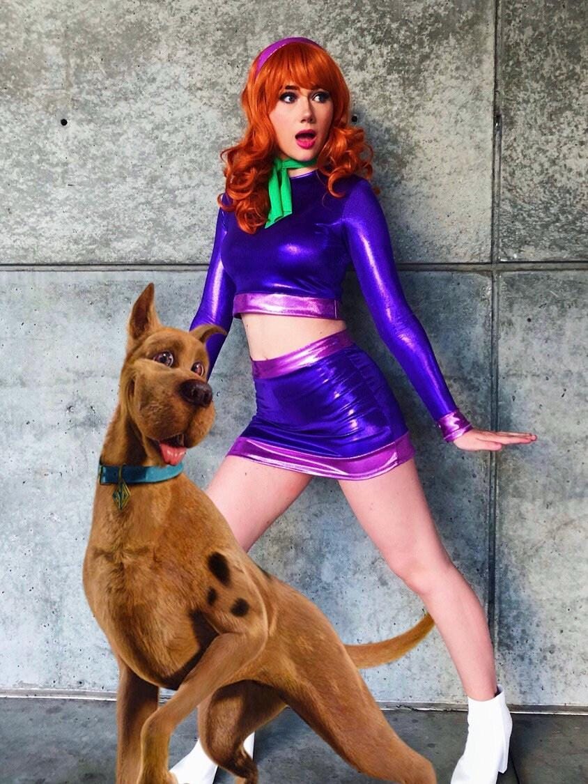 Sugarpuss MYSTERY GIRL COSTUME Set Metallic Purple Long Sleeve And A 