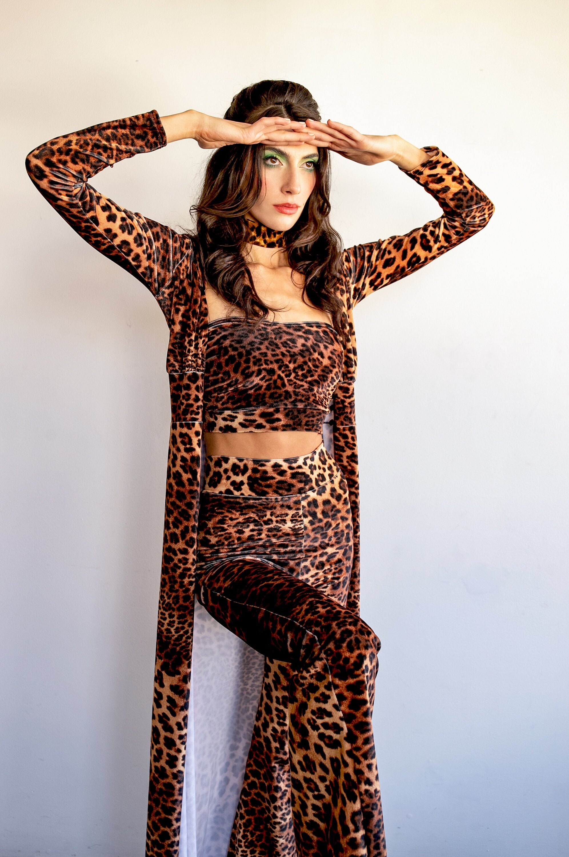 Leopard-print velvet pants, PS12857