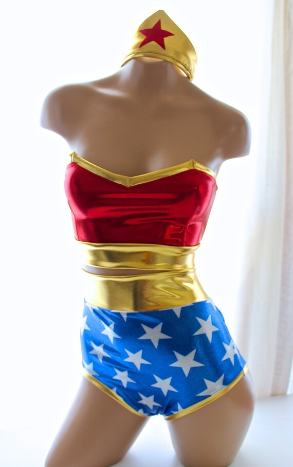 Sugarpuss Wonder Woman Costume Bustier Top And Classic Etsy