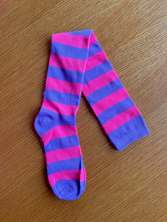 PINK & PURPLE STRIPED Socks Over the Knee Socks Athletic Etsy