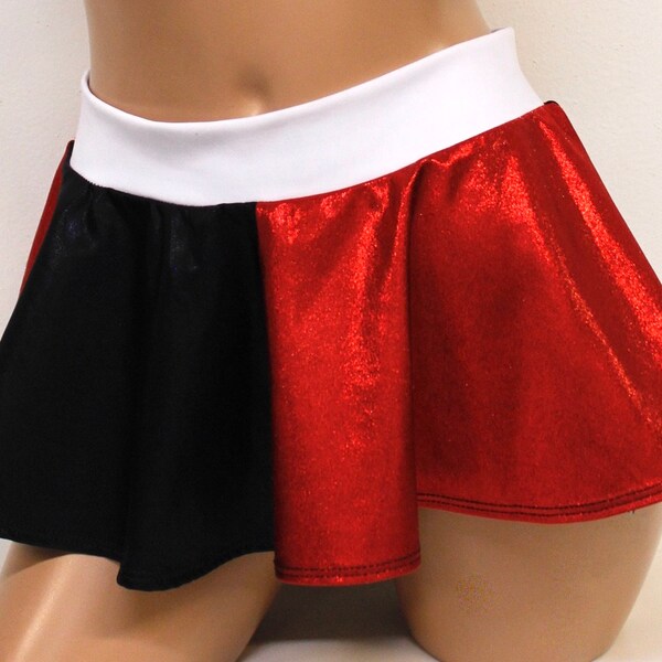 Red Black Skirt Etsy