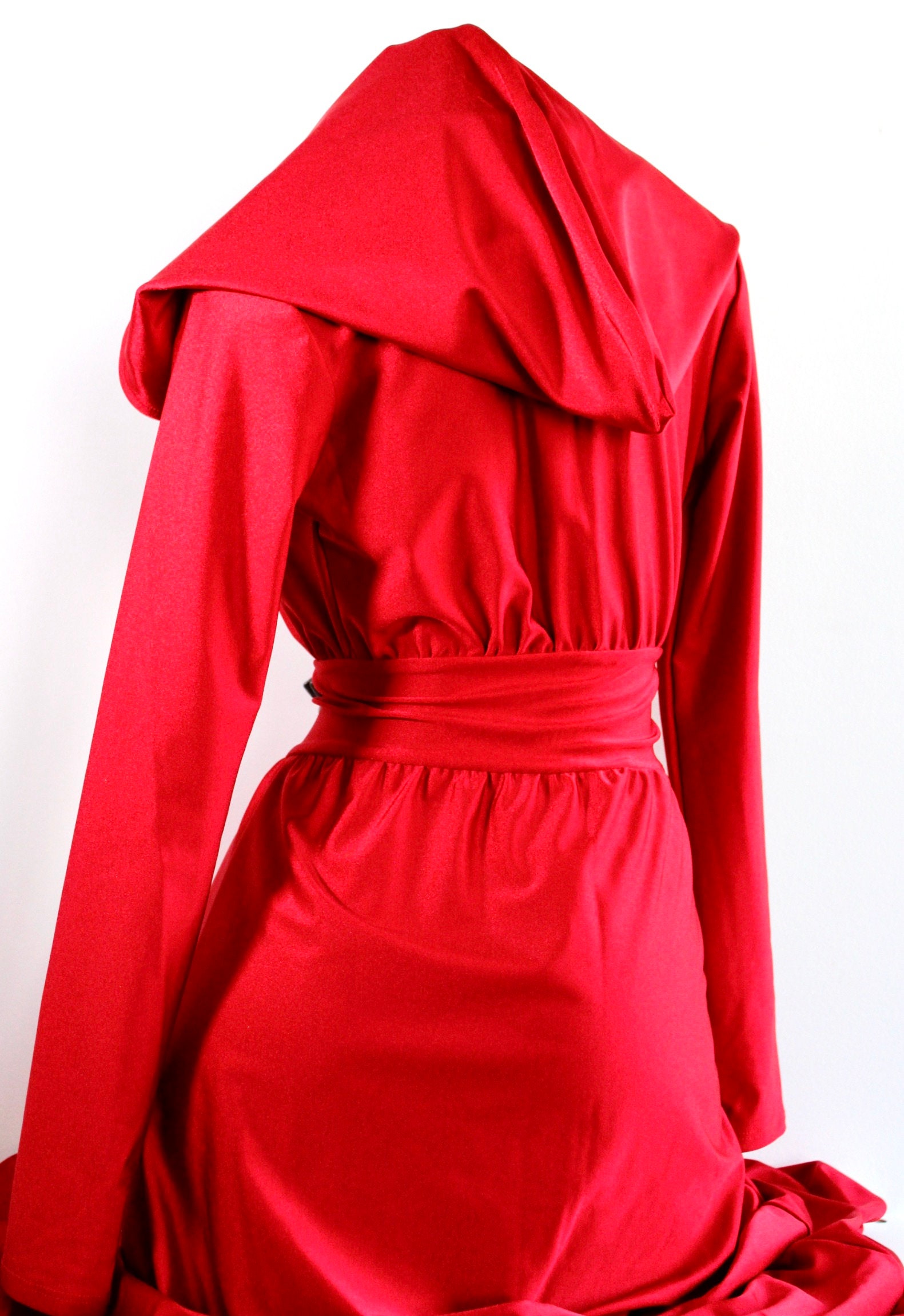 Sugarpuss RED HOODED DUSTER Robe Red Lycra Red Robe with Etsy