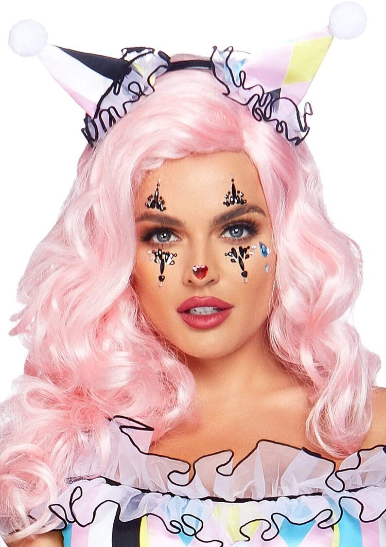 Cosplay Costume Harley Quinn Accessory Sugarpuss HARLEQUIN CLOWN FACE Jewels